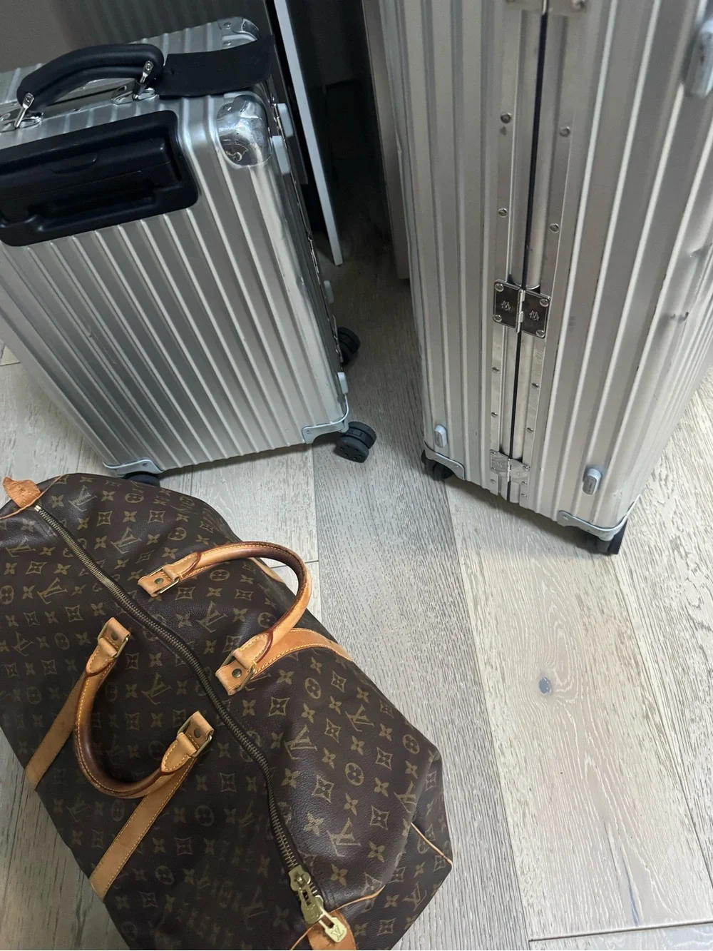 Louis Vuitton Brown Monogram Duffel with Tan Trim